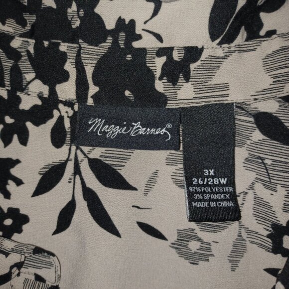 MAGGIE BARNES CONVERTIBLE SLEEVE FLORAL PRINT BUTTON DOWN SHIRT - Picture 15 of 15